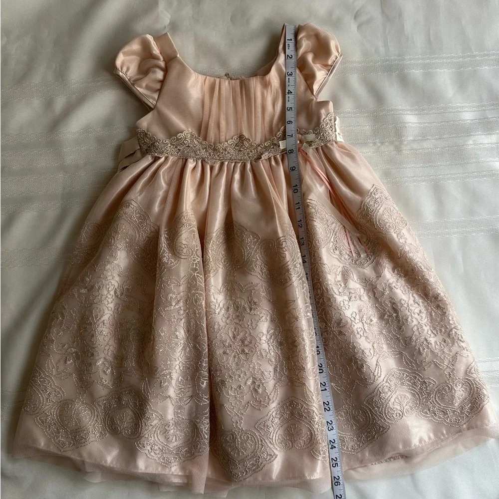 Bonnie Jean Blush and Gold Elegant Dress